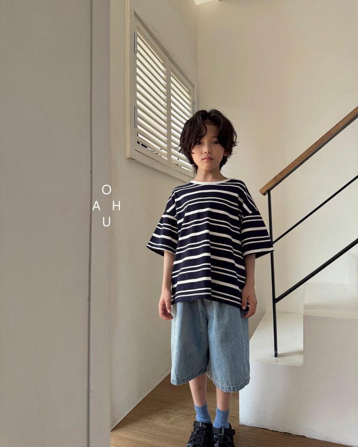 O'Ahu - Korean Children Fashion - #Kfashion4kids - Raw Slub Stripe Tee - 12