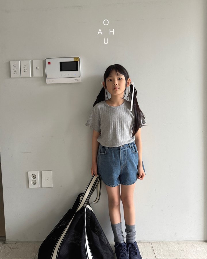 O'Ahu - Korean Children Fashion - #kidsshorts - Eyelet Ribbed Tee - 5