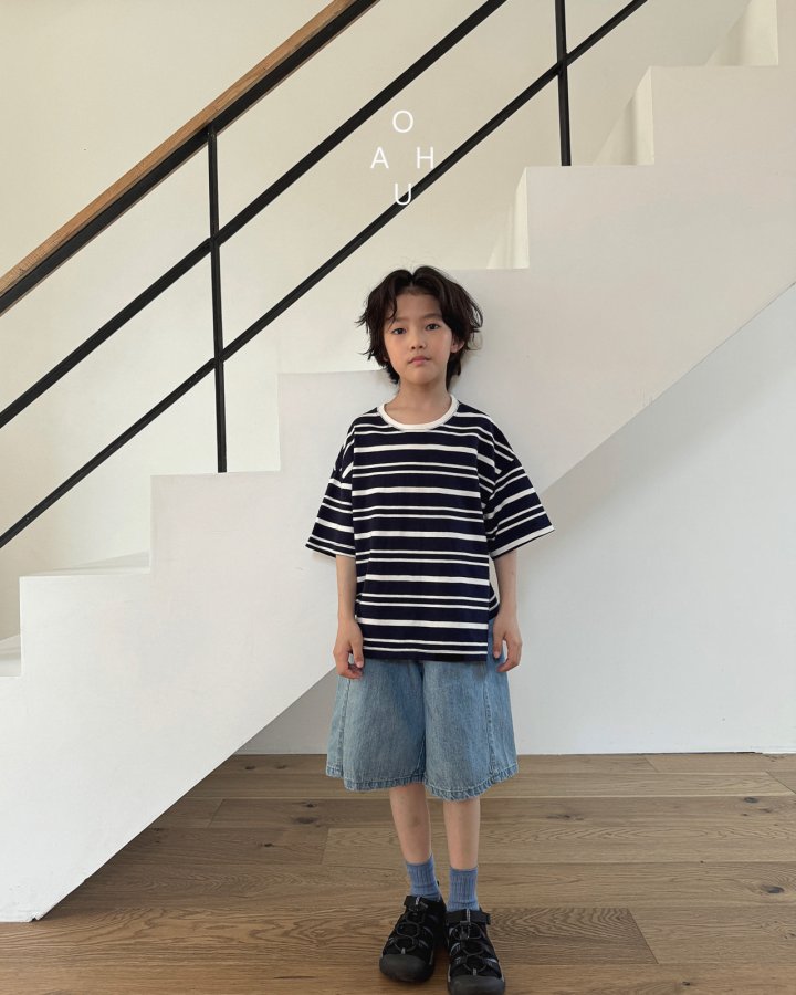O'Ahu - Korean Children Fashion - #kidzfashiontrend - Raw Slub Stripe Tee - 11