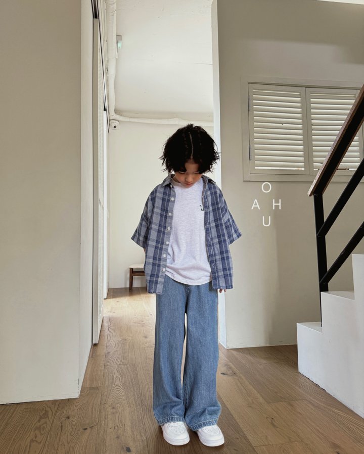 O'Ahu - Korean Children Fashion - #toddlerclothing - Cool Wide Denim Pants - 6