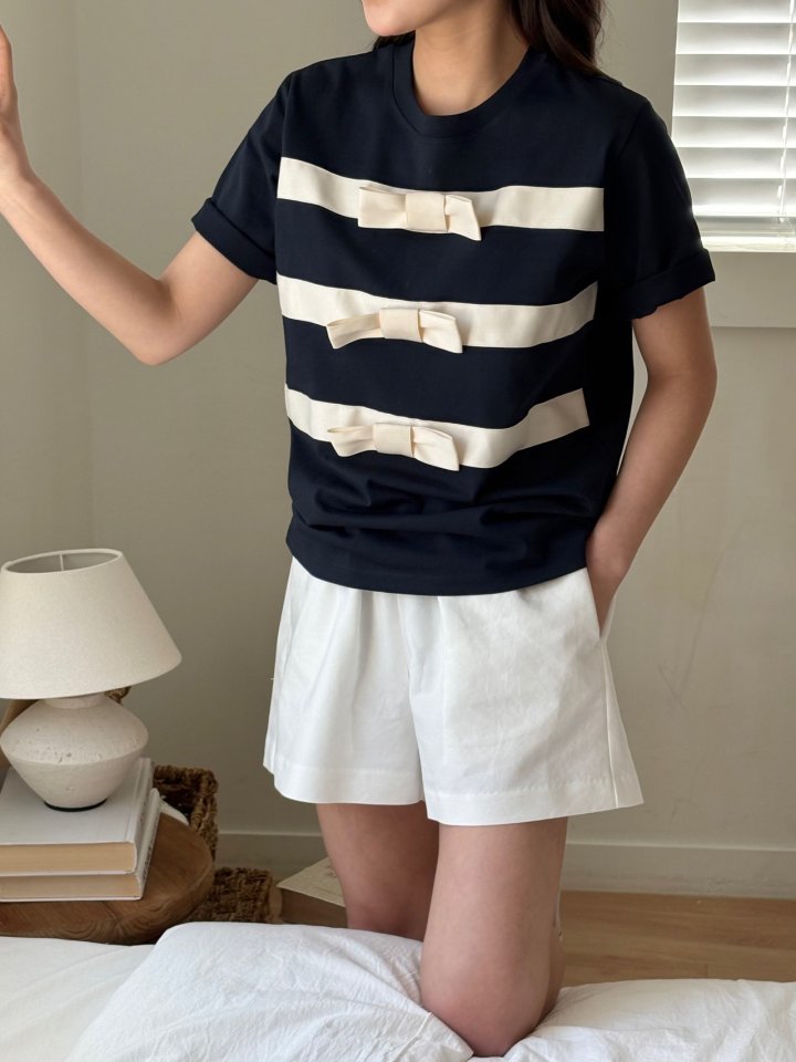 Ohao - Korean Women Fashion - #momslook - Bow Tee - 6