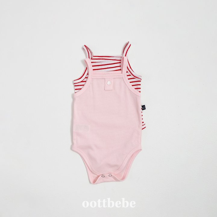 Oott Bebe - Korean Baby Fashion - #onlinebabyshop - Bebe Strap Bodysuit Set - 4