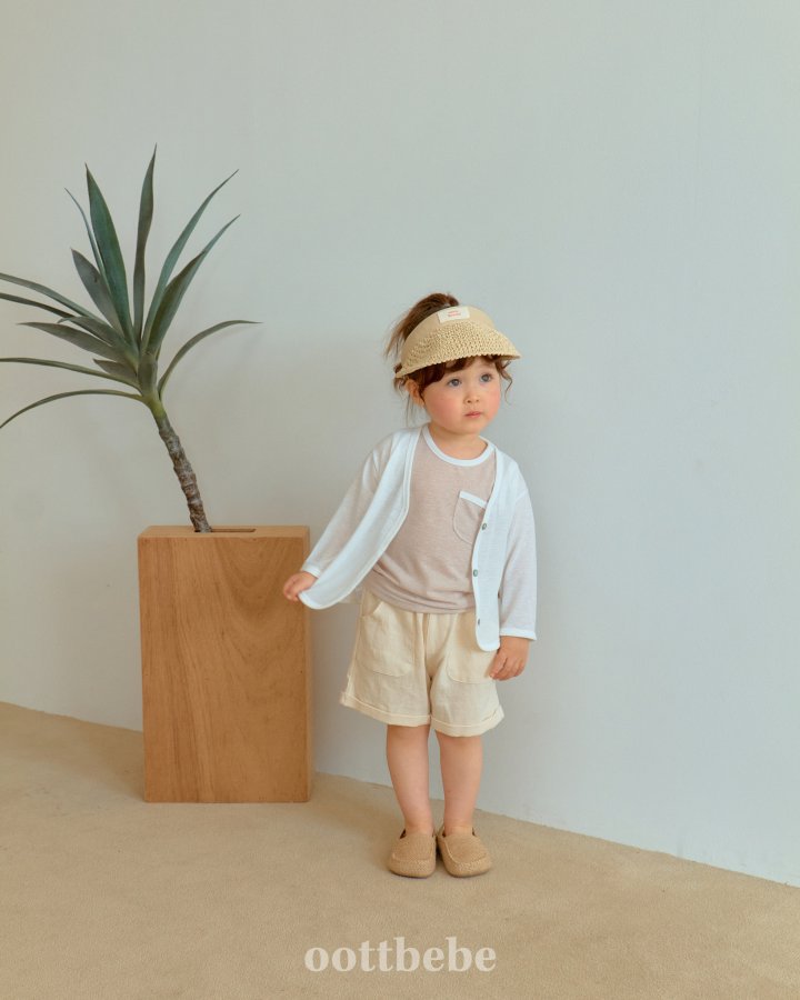 Oott Bebe - Korean Baby Fashion - #babyboutique - Linen Cool Set (Cardigan + Sleeveless)