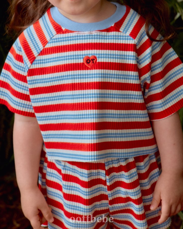 Oott Bebe - Korean Baby Fashion - #babyboutique - Heart Top Bottom Set - 11