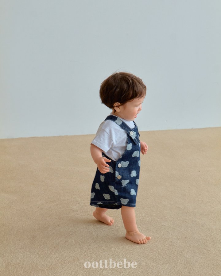 Oott Bebe - Korean Baby Fashion - #babyboutique - Jelly Bear Denim Overalls - 7