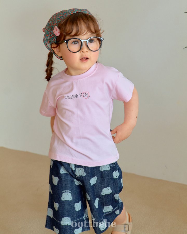Oott Bebe - Korean Baby Fashion - #babyboutique - Jelly Bear Denim Knee-Length Pants - 5