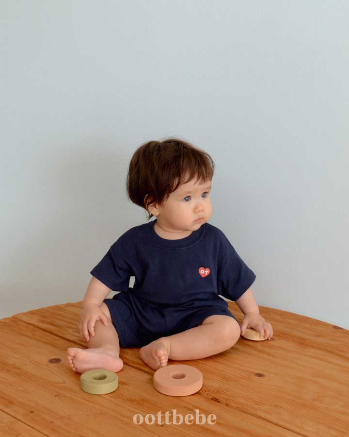 Oott Bebe - Korean Baby Fashion - #babyboutique - Easy Fit Top Bottom Set - 3