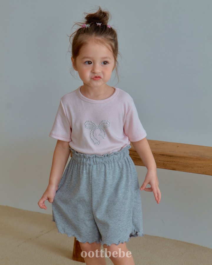Oott Bebe - Korean Baby Fashion - #babyboutique - Shiny Ribbon Tee - 2