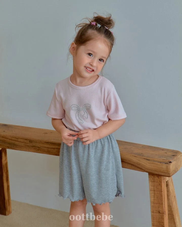 Oott Bebe - Korean Baby Fashion - #babyboutique - Shiny Ribbon Tee - 3