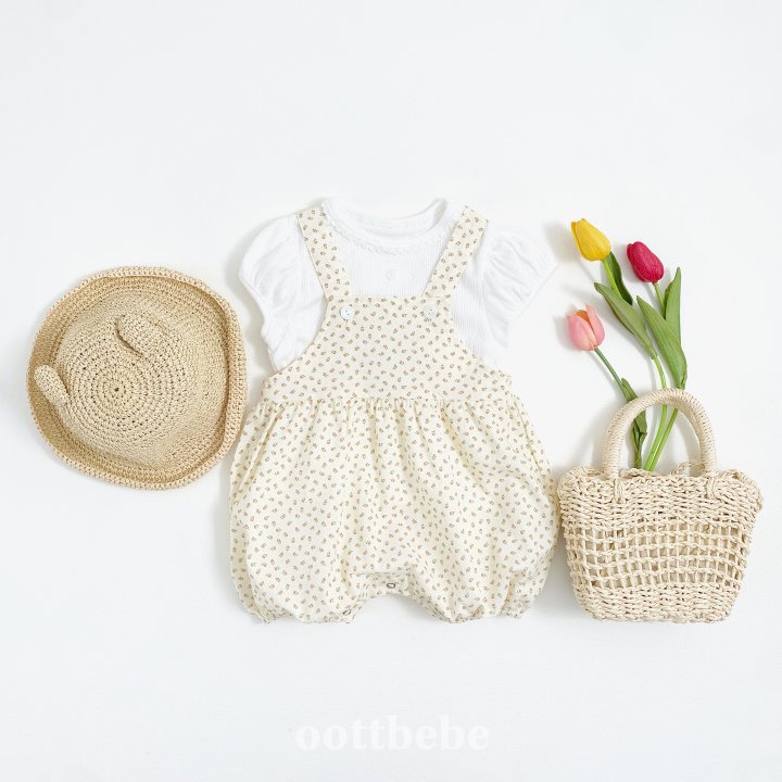 Oott Bebe - Korean Baby Fashion - #babyboutiqueclothing - Ricotta Balloon Overalls Suit - 2