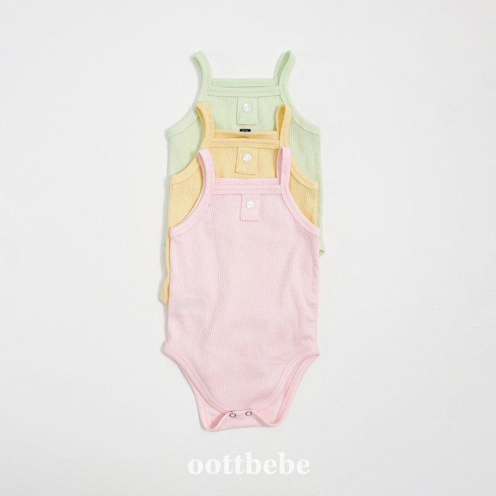 Oott Bebe - Korean Baby Fashion - #babyboutiqueclothing - Bebe Strap Bodysuit Set - 6