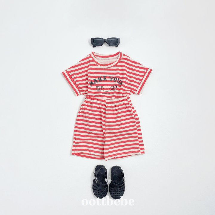 Oott Bebe - Korean Baby Fashion - #babyboutique - Summer Stripe Top Bottom Set - 4