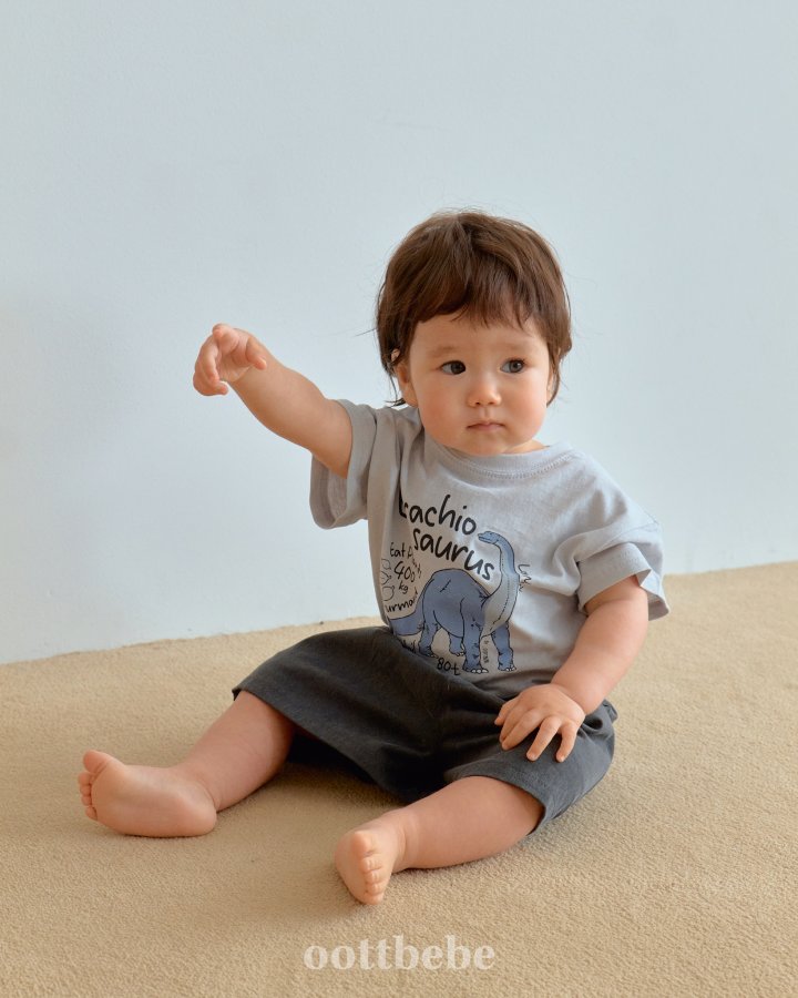 Oott Bebe - Korean Baby Fashion - #babyboutiqueclothing - Dinosaur Short Sleeve Tee - 11