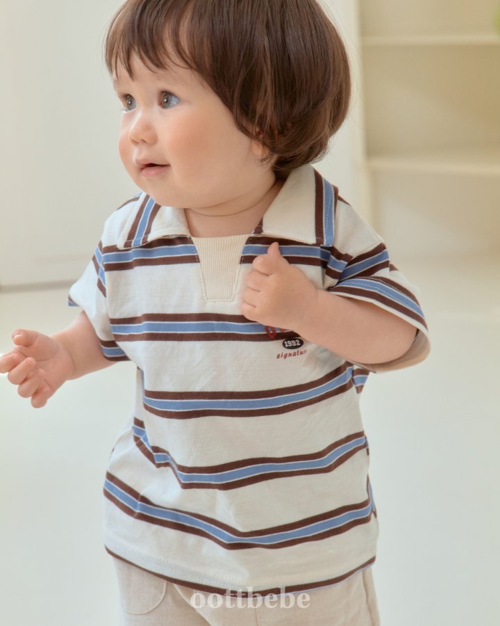 Oott Bebe - Korean Baby Fashion - #babyboutiqueclothing - Rugby Collar Tee - 11
