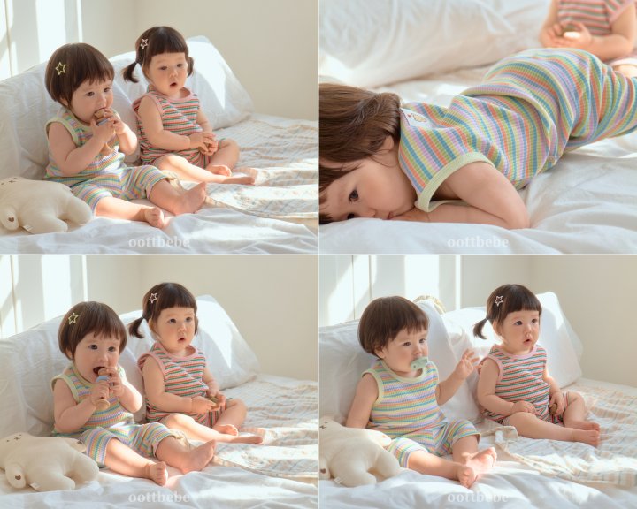 Oott Bebe - Korean Baby Fashion - #babyboutiqueclothing - Summer Rainbow Easywear - 8