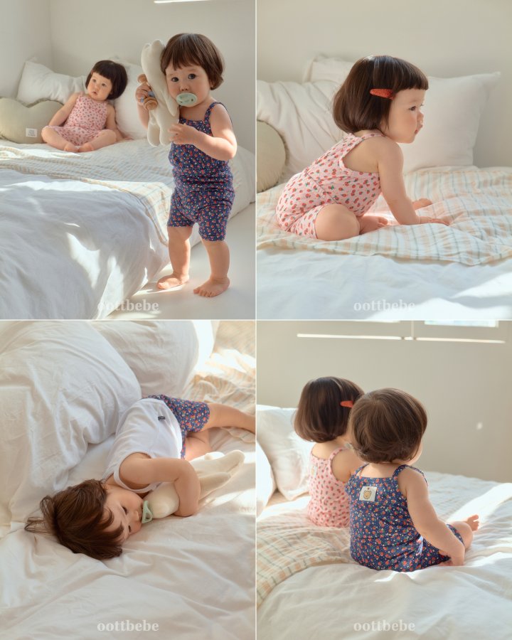 Oott Bebe - Korean Baby Fashion - #babyboutiqueclothing - Berry 3-Piece Easywear Set (2 Sleeveless Tees + 1 Pants) - 6