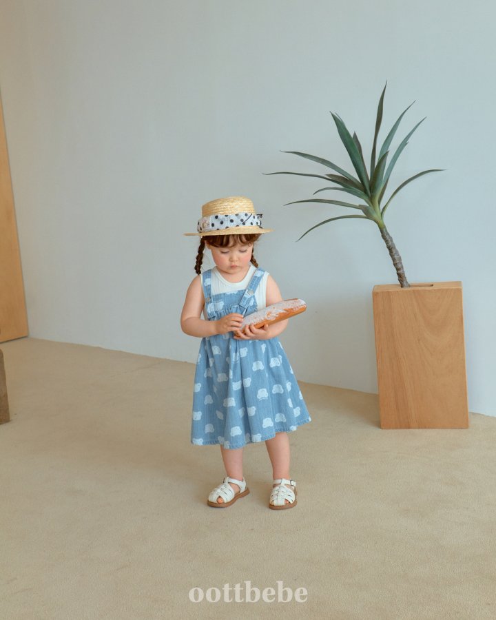 Oott Bebe - Korean Baby Fashion - #babyboutiqueclothing - Jelly Bear Denim One-piece - 6