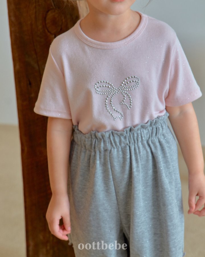 Oott Bebe - Korean Baby Fashion - #babyboutique - Shiny Ribbon Tee - 4