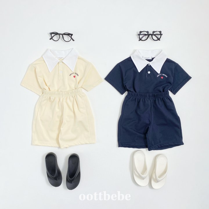 Oott Bebe - Korean Baby Fashion - #babyclothing - Summer Cool PK Top Bottom Set