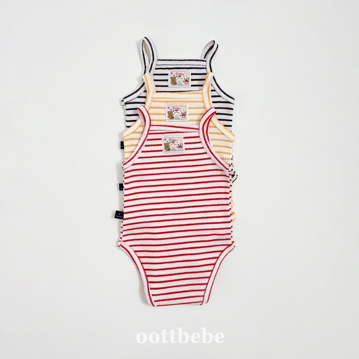 Oott Bebe - Korean Baby Fashion - #babyclothing - Bebe Strap Bodysuit Set - 7