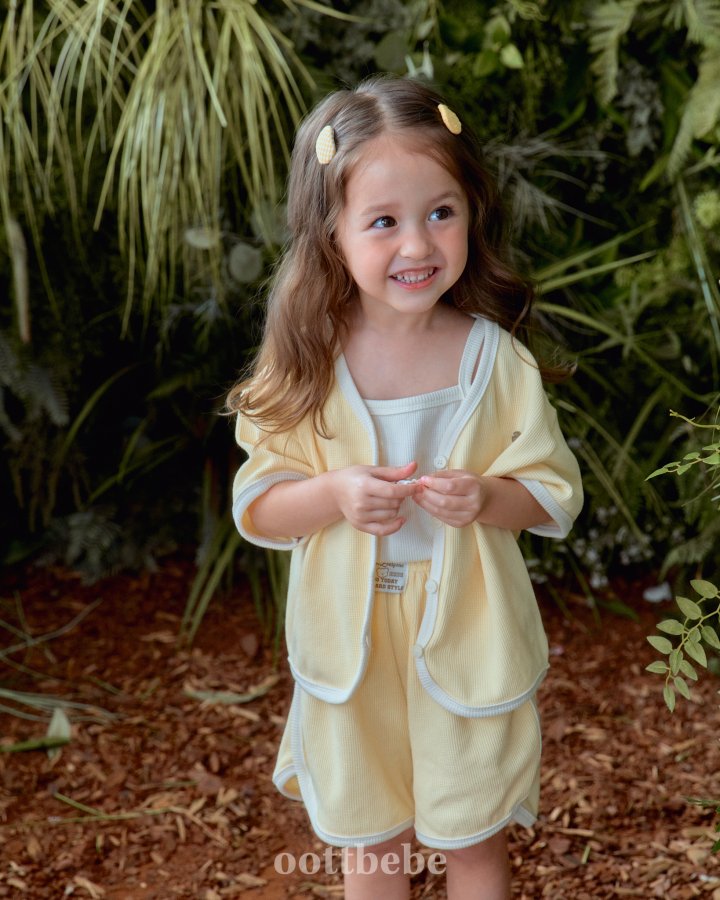 Oott Bebe - Korean Baby Fashion - #babyboutiqueclothing - Petite Waffle 3-Piece Set (Cardigan + Sleeveless + Pants) - 4