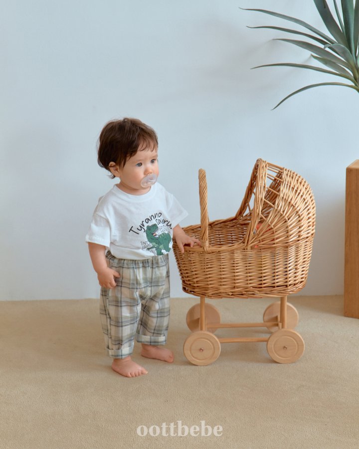Oott Bebe - Korean Baby Fashion - #babyclothing - Gauze Check Long Pants - 11