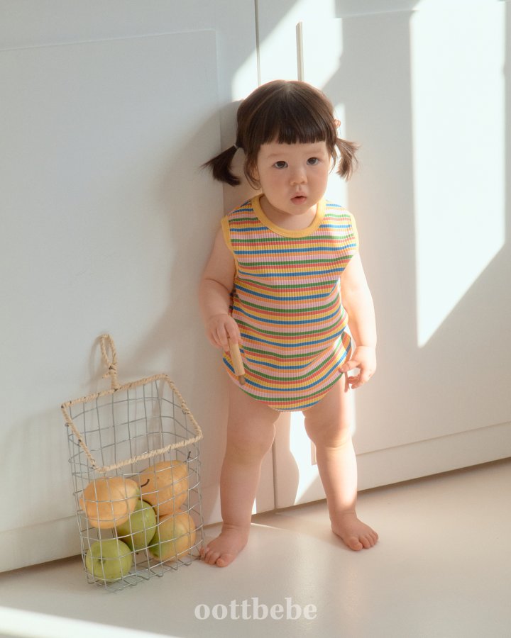 Oott Bebe - Korean Baby Fashion - #babyclothing - Summer Rainbow Sleeveless Bodysuit - 8