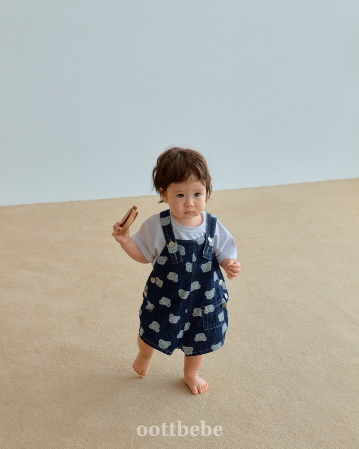 Oott Bebe - Korean Baby Fashion - #babyclothing - Jelly Bear Denim Overalls - 10