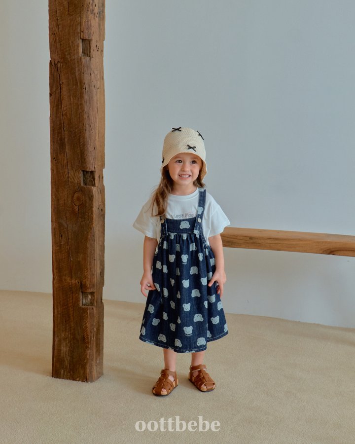 Oott Bebe - Korean Baby Fashion - #babyclothing - Jelly Bear Denim One-piece - 7