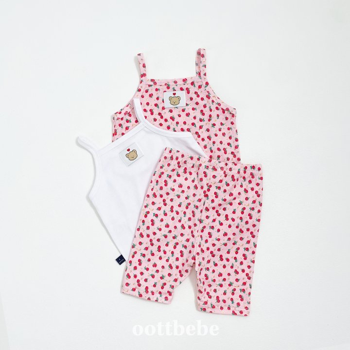 Oott Bebe - Korean Baby Fashion - #babyfashion - Berry Sleeveless Easywear (set of 3) - 9
