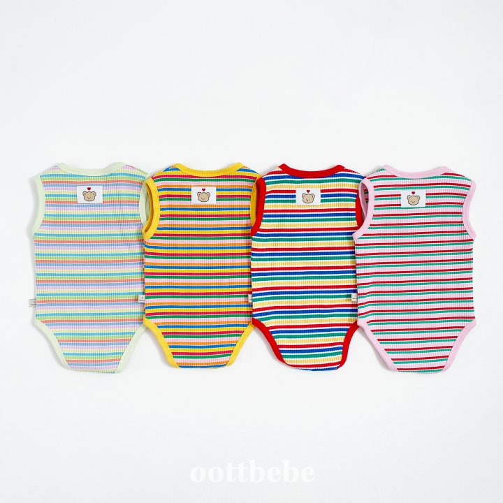 Oott Bebe - Korean Baby Fashion - #babyfashion - Summer Rainbow Sleeveless Suit - 7