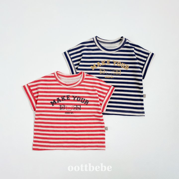 Oott Bebe - Korean Baby Fashion - #babyfashion - Summer Stripe Top Bottom Set - 6