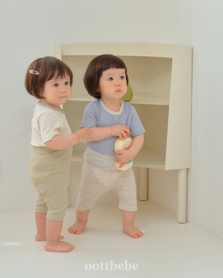 Oott Bebe - Korean Baby Fashion - #babyfashion - Sweet Ribbed Easywear - 2