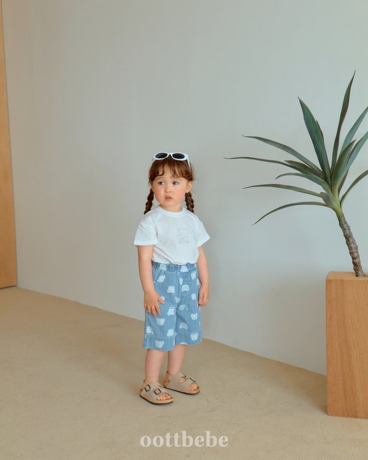 Oott Bebe - Korean Baby Fashion - #babyfashion - Jelly Bear Denim Knee-Length Pants - 9