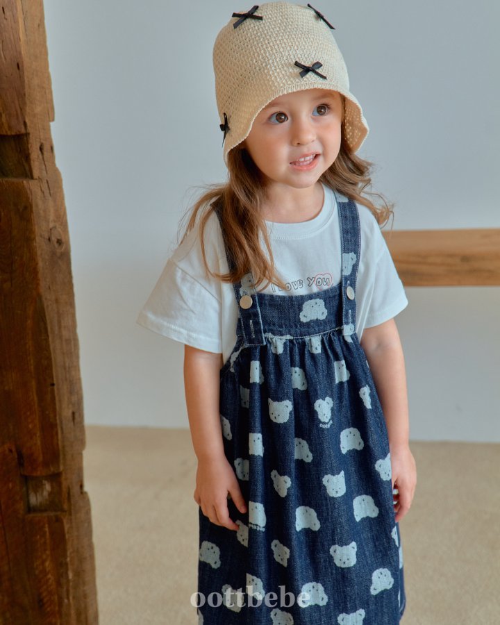 Oott Bebe - Korean Baby Fashion - #babyfashion - Jelly Bear Denim One-piece - 8