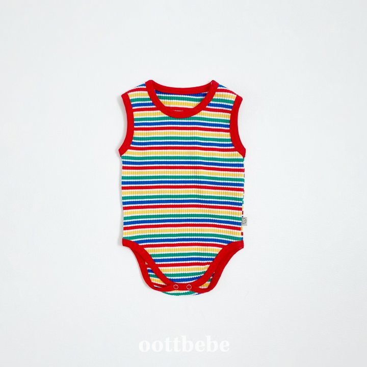 Oott Bebe - Korean Baby Fashion - #babyfever - Summer Rainbow Sleeveless Suit - 8