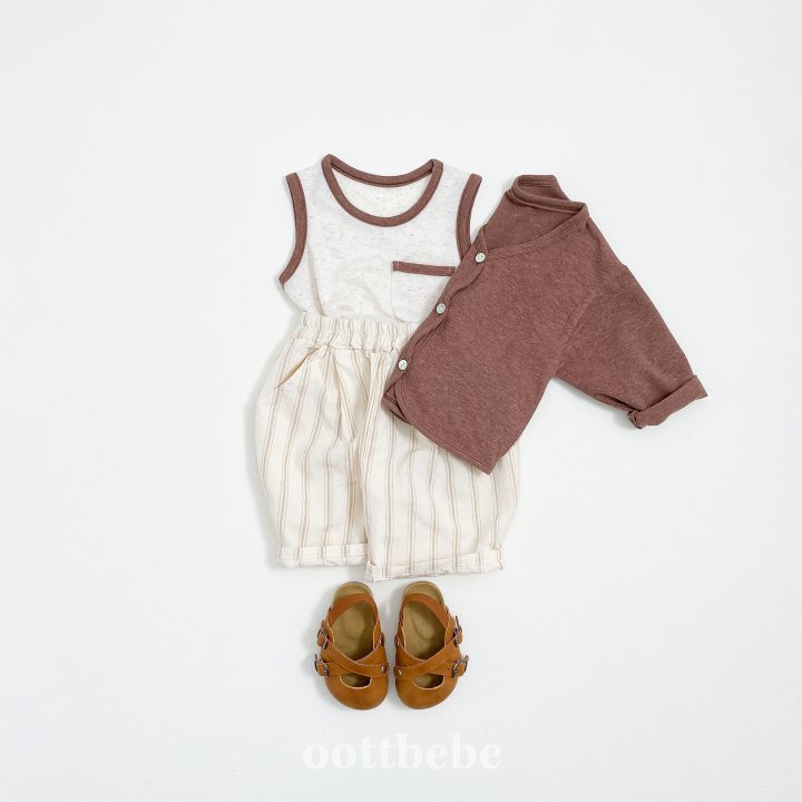 Oott Bebe - Korean Baby Fashion - #babyfever - Linen Cool Set - 2