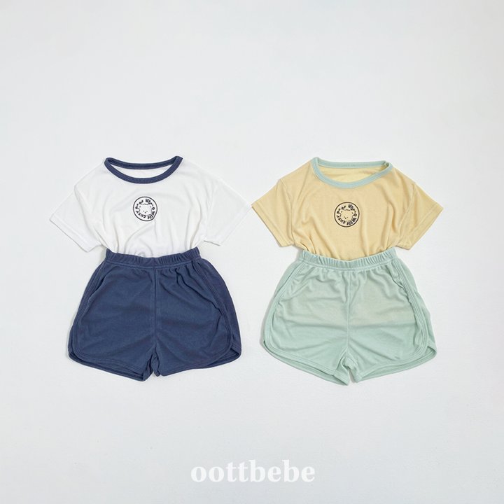 Oott Bebe - Korean Baby Fashion - #babyfever - Sand Top Bottom Set - 2