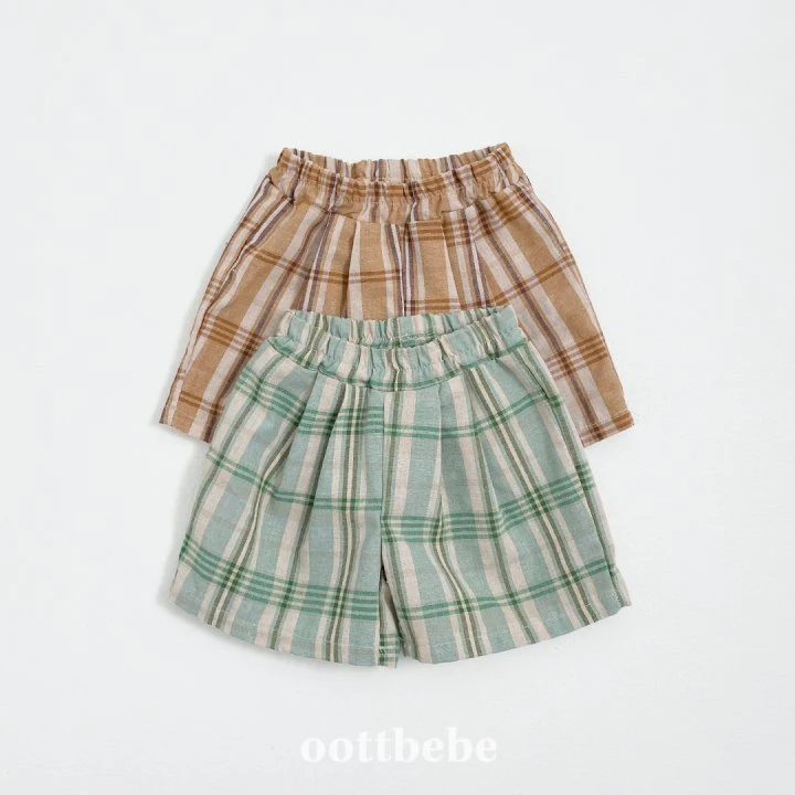 Oott Bebe - Korean Baby Fashion - #babyfever - Classic Check Bermuda Pants
