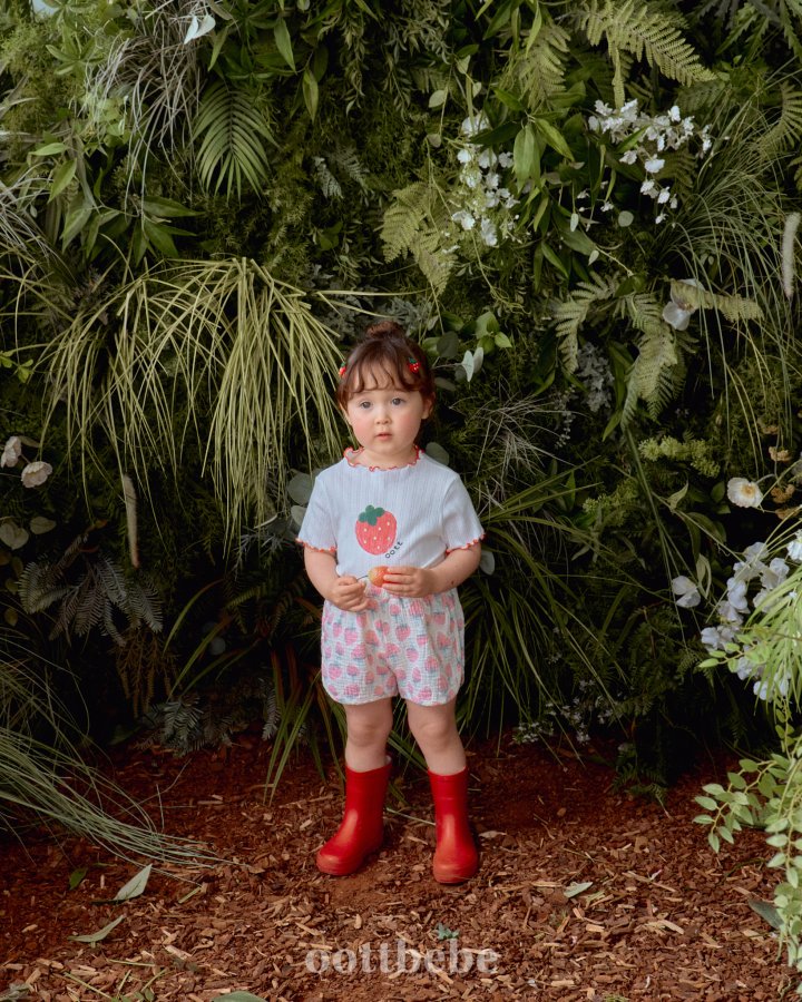 Oott Bebe - Korean Baby Fashion - #babyfever - Strawberry Milk Tee - 2