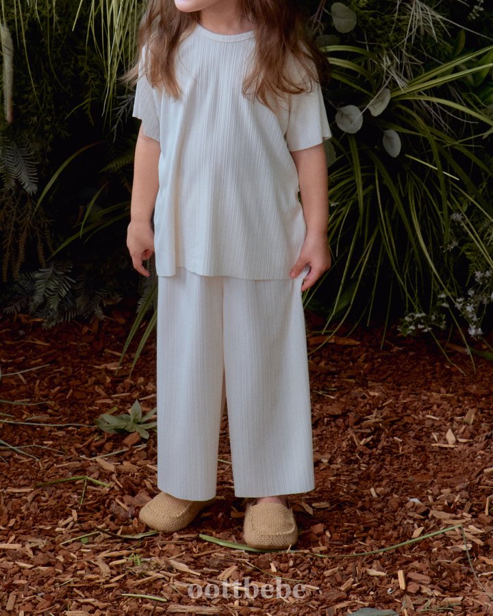 Oott Bebe - Korean Baby Fashion - #babyfever - Bali Pleats Top Bottom Set - 5
