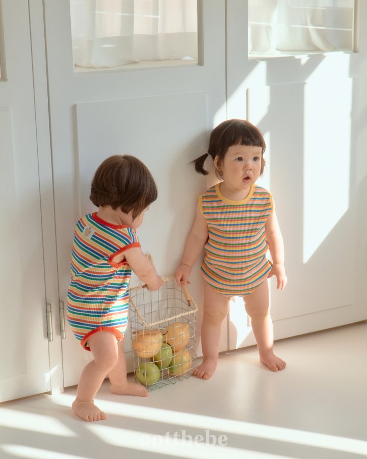 Oott Bebe - Korean Baby Fashion - #babyfever - Summer Rainbow Sleeveless Bodysuit - 10