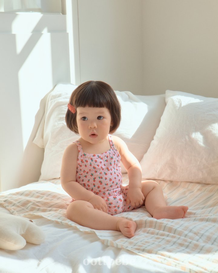 Oott Bebe - Korean Baby Fashion - #babyfever - Berry 3-Piece Easywear Set (2 Sleeveless Tees + 1 Pants) - 9