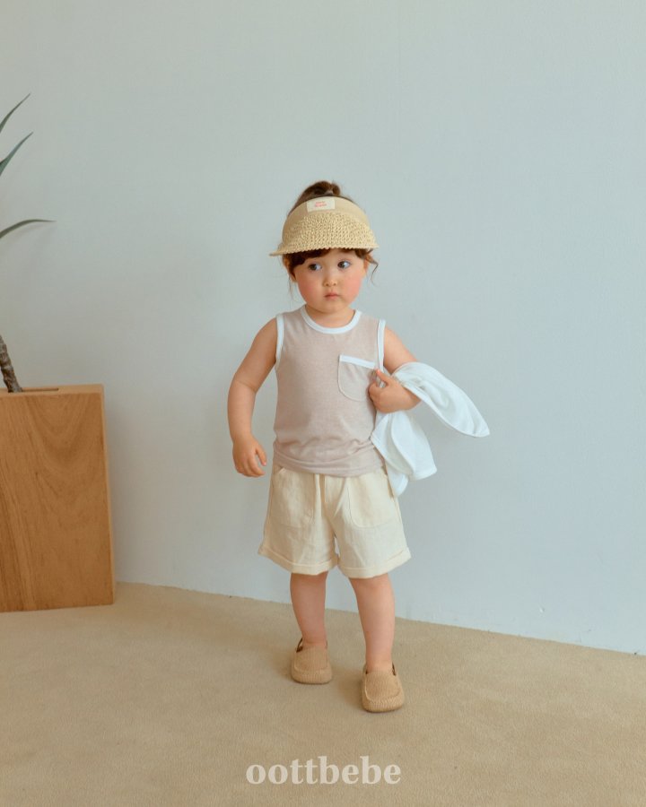 Oott Bebe - Korean Baby Fashion - #babyfever - Linen Cool Set (Cardigan + Sleeveless) - 5