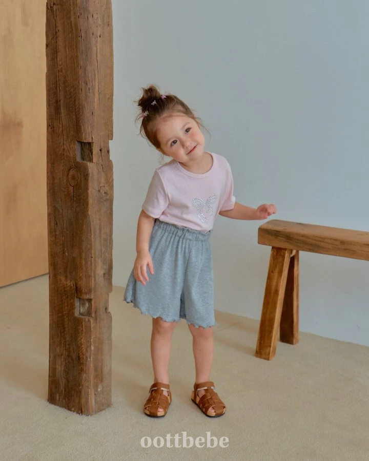 Oott Bebe - Korean Baby Fashion - #babyfever - Shiny Ribbon Tee - 7