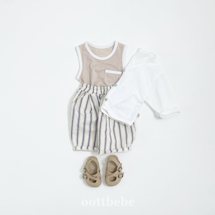 Oott Bebe - Korean Baby Fashion - #babygirlfashion - Linen Cool Set - 3