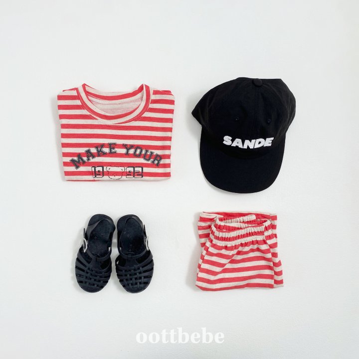 Oott Bebe - Korean Baby Fashion - #babygirlfashion - Summer Stripe Top Bottom Set - 8