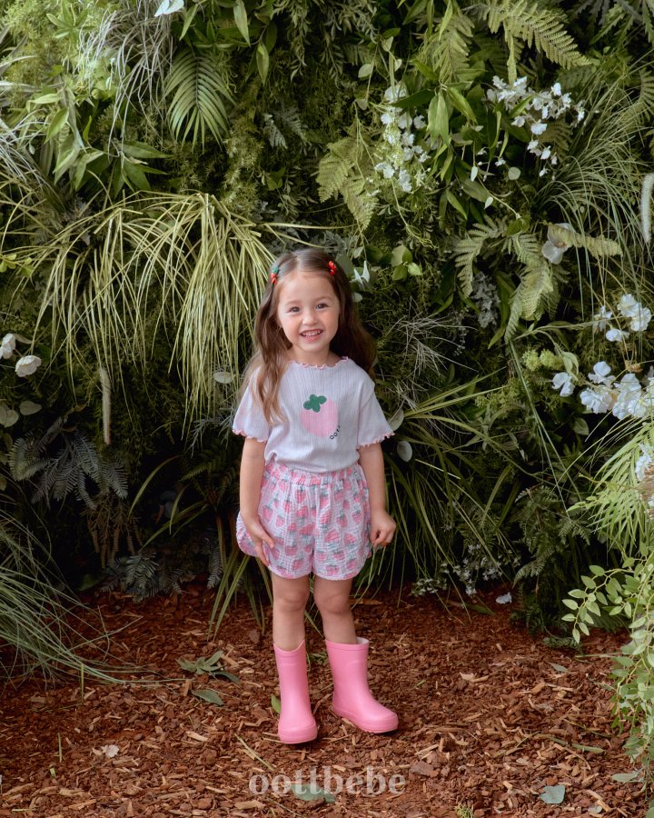 Oott Bebe - Korean Baby Fashion - #babygirlfashion - Strawberry Milk Tee - 3
