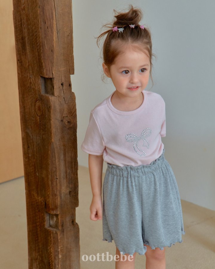 Oott Bebe - Korean Baby Fashion - #babygirlfashion - Shiny Ribbon Tee - 8