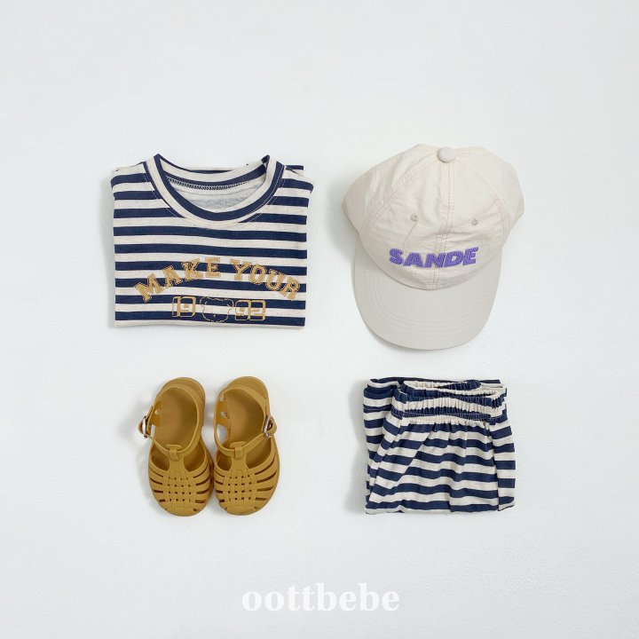 Oott Bebe - Korean Baby Fashion - #babylifestyle - Summer Stripe Top Bottom Set - 9